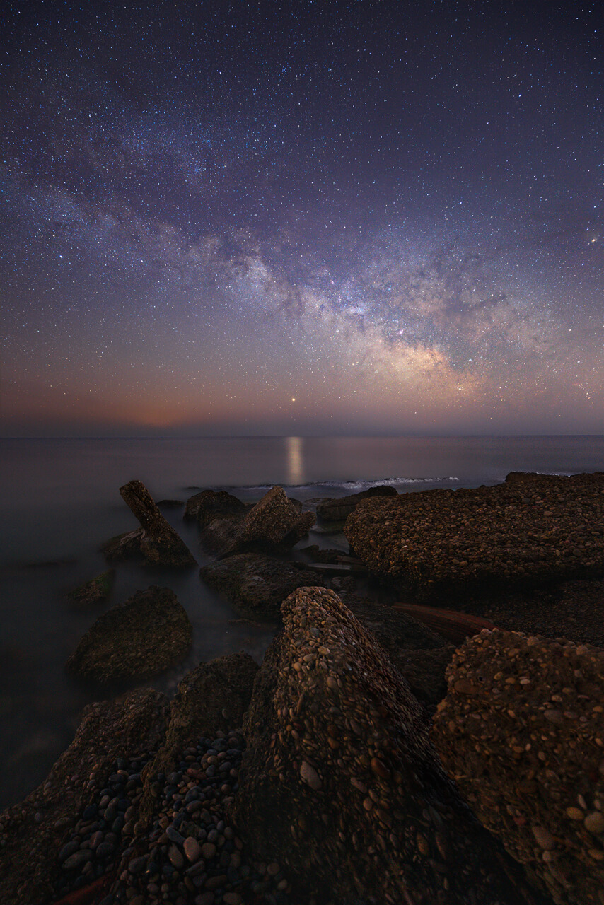 Milky Way at the sea near Oropesa