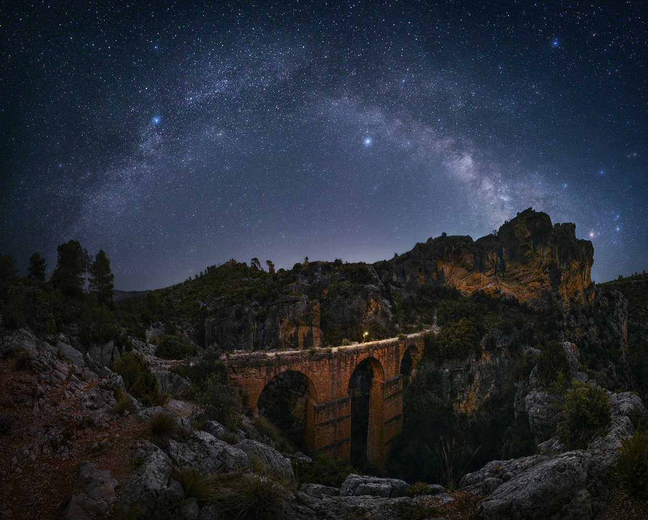Milky Way over the Aqueduct of Peña Cortada