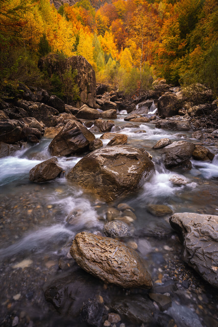 River waterfalls in Ordesa y Monte Perdido National Park